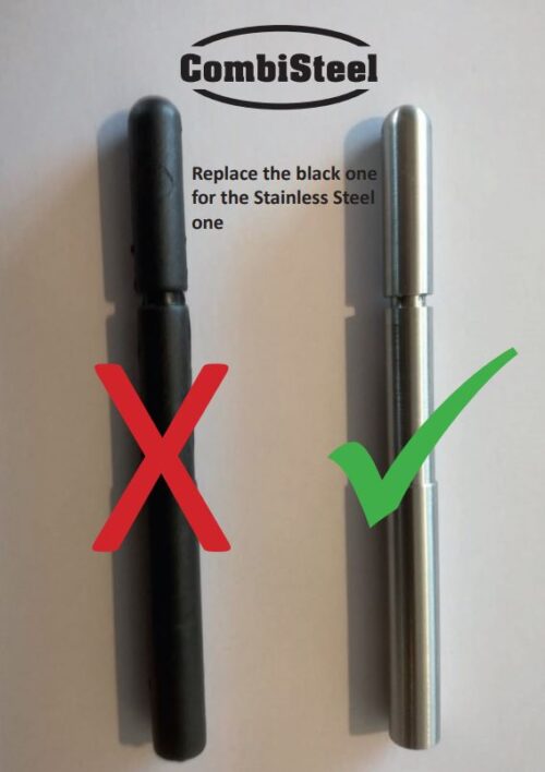 STAINLESS STEEL PRESSURE PEN COLDROOM LOCK, WHEN INSTALLING  COLDROOM CHANGE BLACK PLASTIC PEN FOR STAINLESS STEEL VERSION 9286.0112