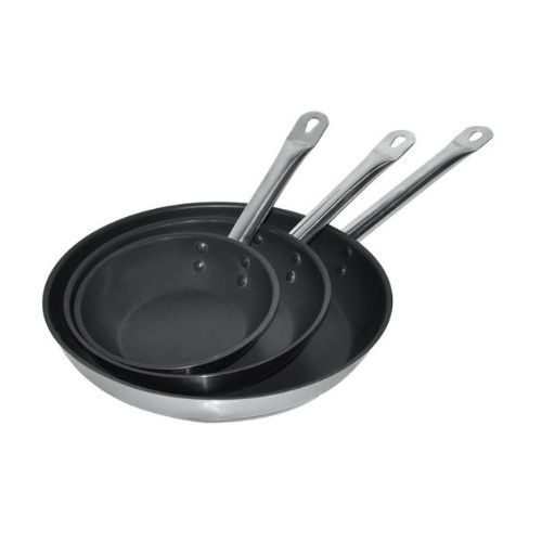 Bratpfanne edelstahl teflon beschichtet ø24 2,3 liter | Combisteel 7501.0105