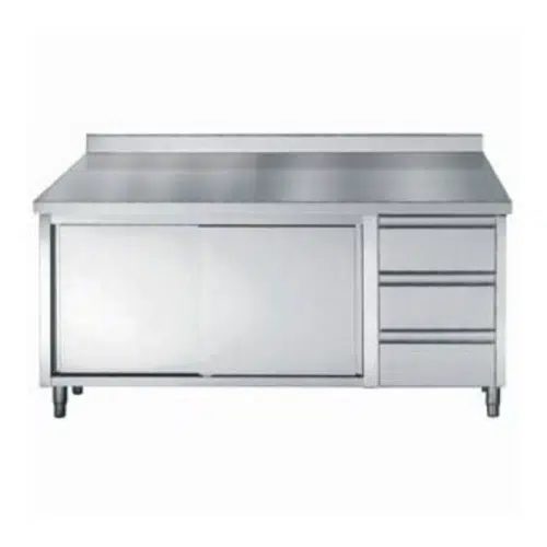 Combisteel Arbeitstisch schiebetüren - Schubladen aufkantung - B2000xT700xH850mm - 7452.093 - 7452.0930 Combisteel Arbeitstisch schiebetüren - Schubladen aufkantung - B2000xT700xH850mm - 7452.093 - 7452.0930