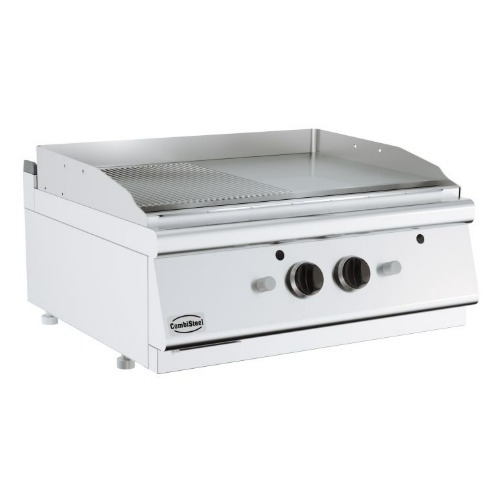 Combisteel Gastro Gas grillplatte chrom/gerillt - 13kW - B800xT700mm - 7178.0262 - 7178.0262