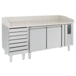 Combisteel Pizzatisch 2 Türen - 7 Teigschubladen - B2025xT800xH1000mm - 7950.0042 - 7950.0042