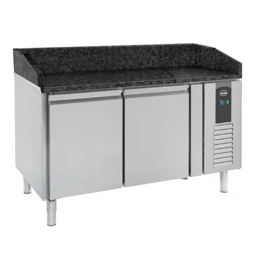 Combisteel Pizzatisch 2 Türen - Schwarze Granit Arbeitsplatte - B1510xT800xH1000mm - 7950.0050 - 7950.0050