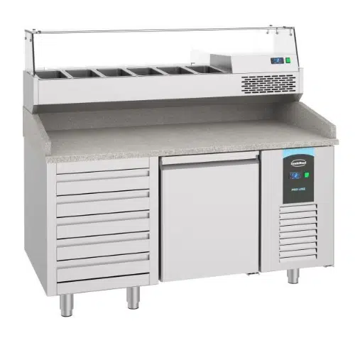 Combisteel Pizzatisch mit 1 Tür und 5 Schubladen - B1550xT800xH1080mm - 7489.5230