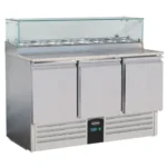 Combisteel Pizzatisch mit Glaskühlschränken - Granit - B1368xT700xH1180mm - 7450.0220 - 7450.0220