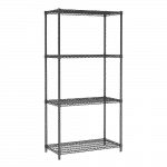 SHELF UNITS 4 LEVELS 900 BLACK FLAT PACKED 7530.0025