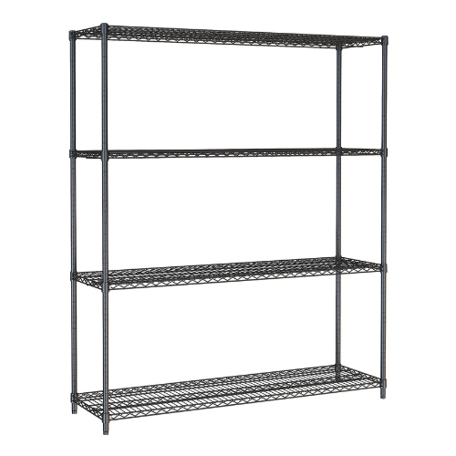 SHELF UNITS 4 LEVELS 1500 BLACK FLAT PACKED 7530.0035