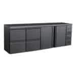 Bar Kühlschrank mit 2 Türen + 2+2 Schubladen | B2542xT513xH860mm | Combisteel 7450.0327 - 7450.0327
