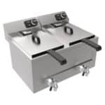 Doppelte Fritteuse 2 x 8 Liter | 2 x 3 kW | 230 V, 1-phasig | B 620 x T 545 x H 405 mm | Combisteel 7518.0205