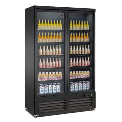 Getränkekühlschrank mit 2 gastüren | SCHWARZ | CEB-1200R BL | Combisteel 7526.0105