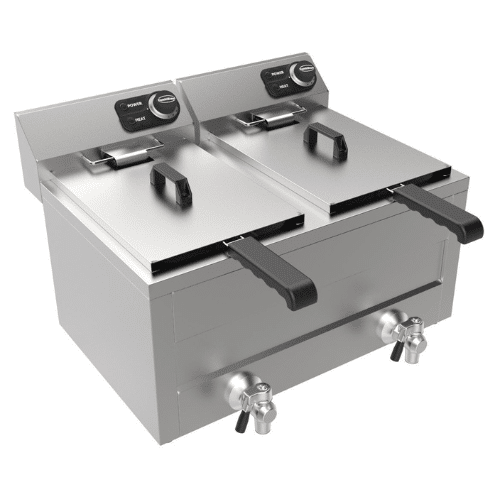 Frityr 2X8 Liter | 2X3KW | 230V-1fas | B620xD545xH405mm | Combisteel 7518.0205