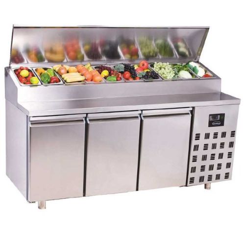 Saladette 3 dører og kjølerenne | 10x 1/3GN | Combisteel COXHWWA | 7489.5145