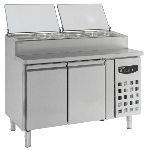 Saladette 2 dører og kjølerenne | 6x1/3GN | B1360xD700xH1085mm | Combisteel 7450.0102