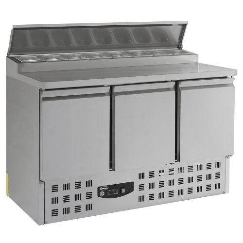Saladette 3 dørs | B1365xD700xH970mm | Combisteel 7950.0100