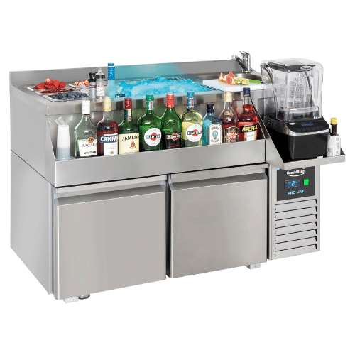 Cocktail bar kjøleskap 2 dører med kum | B1200xD760xH1000mm | Combisteel 7489.6000