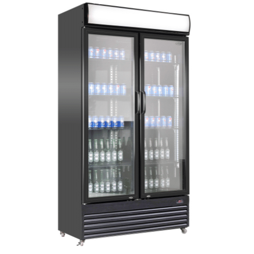 Kjøleskap med glassdør | 780 liter | B1120xD595xH2100 | CombiSteel BEZ-780 GD BLACK | 7455.1394