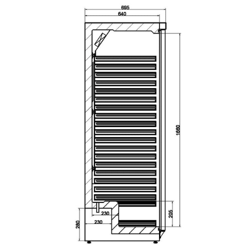 Kjøleskap rustfri | 4x2/1GN | 570 liter | B775xD695xH1885mm | Combisteel 7450.0560