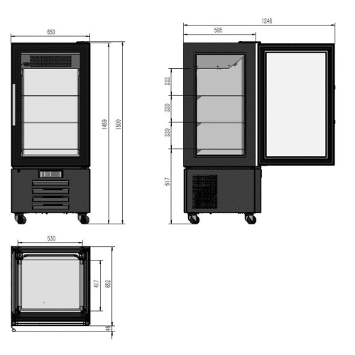 Kakedisk med 4 hyller | B650xD650xH1500mm | Combisteel 7450.0840