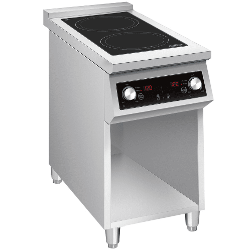 Induksjonskoketopp med underskap | 400V-2x3,5kW | B400xD700xH900mm | Combisteel 7505.0005
