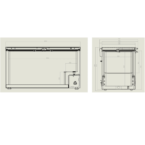 Fryseboks HORECA 469 Liter | B1492xD743xH840mm | Combisteel 7151.1115