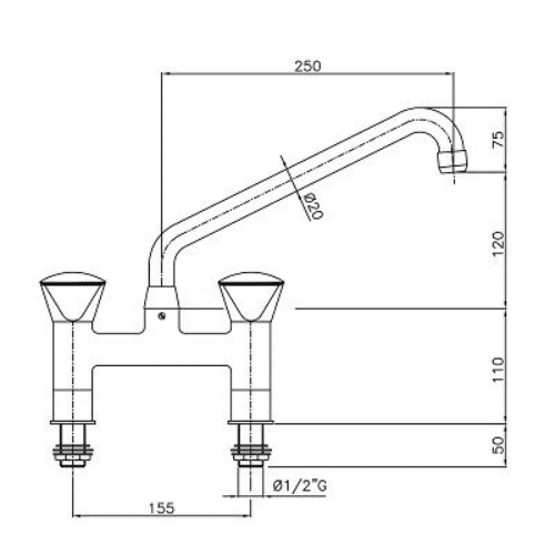 Blandebatteri storkjøkken | Combisteel 7212.0020