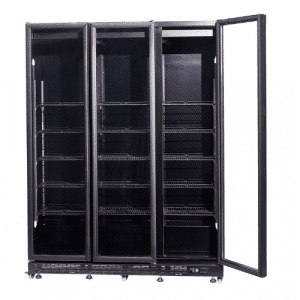 Kühlschrank 3 glastüren schwarz Nap-1200 transport auf anfrage | Combisteel 7455.1920