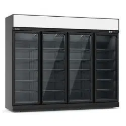 CombiSteel Kühlschrank 4 glastüren schwarz ins-2060r bl *transport auf anfrage* - 7455.2417 - 7455.2417