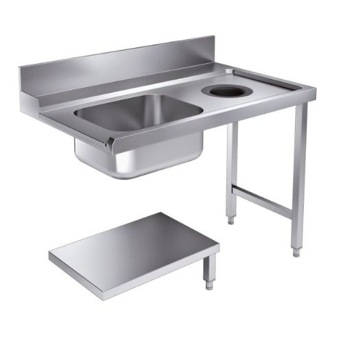Zulauftisch Grundboden mit Abfallloch 1200 Rechts für 7280.0045-0046 | Combisteel 7106.0020