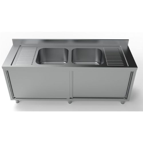 Spültisch schiebetüren 2 mitte 2000x700 | Combisteel 7333.0920