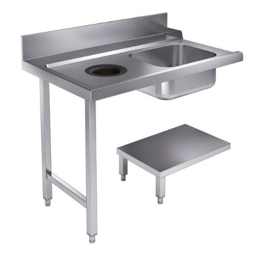 Zulauftisch grundboden mit abfallloch 1200 links für 7280.0045-0046 | Combisteel 7106.0015