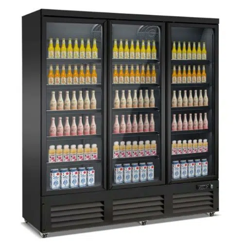 Tiefkühlschrank 3 glastüren schwarz CEB-1600F BL - Combisteel 7526.0130 - 7526.0130
