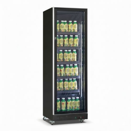 Kühlschrank mit Glastür SCHWARZ 387 liter - Combisteel 7526.0005