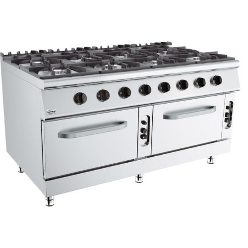 Gasherd 8 brenner mit gasbackofen - BASE 900 - Combisteel 7178.3030