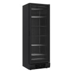 Gastro Tiefkühlschrank 1 Glastür Schwarz 382 Liter - Combisteel 7464.0064