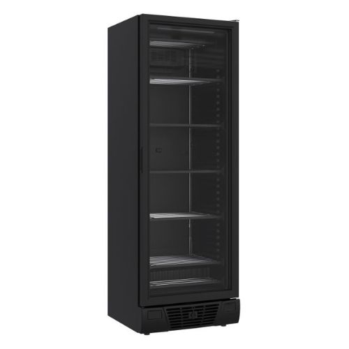 Gastro Tiefkühlschrank 1 Glastür Schwarz 382 Liter - Combisteel 7464.0064