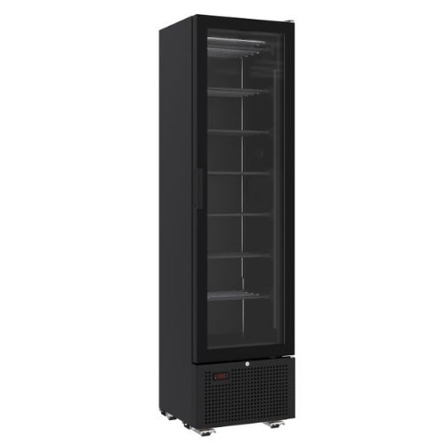Gastro Tiefkühlschrank 1 glastür schwarz 221 liter - Combisteel 7464.0052