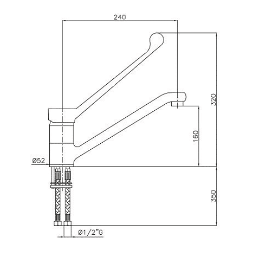 Blandebatteri med lang håndtak | Combisteel 7212.0015