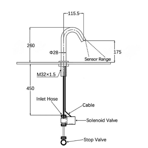 Kran med sensor elektrisk | Combisteel 7536.0010