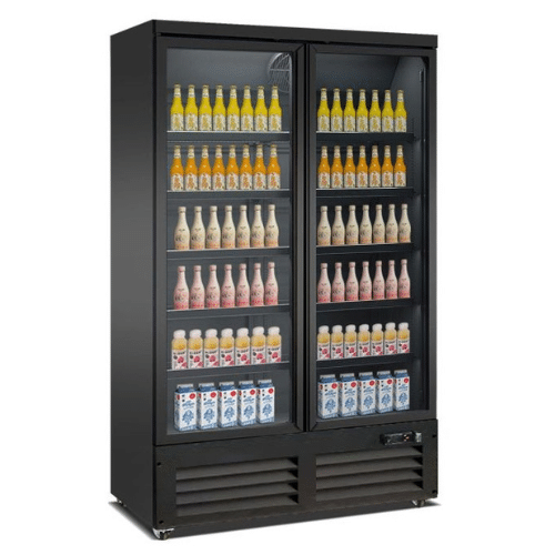 Fryser med 2 glassdører | 888 liter | B1250xD705xH2050mm | Combisteel CEB-1200F BL | 7526.0125