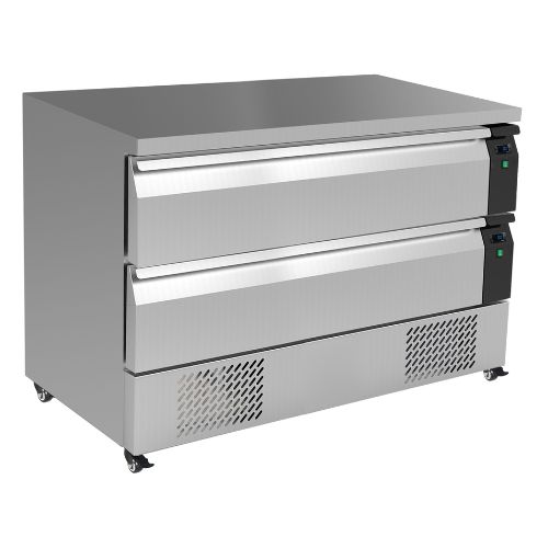 Kjølebenk - frysebenk med 2 skuffer | 6X 1/1GN | B1230xD700xH865mm | Combisteel 7450.0245