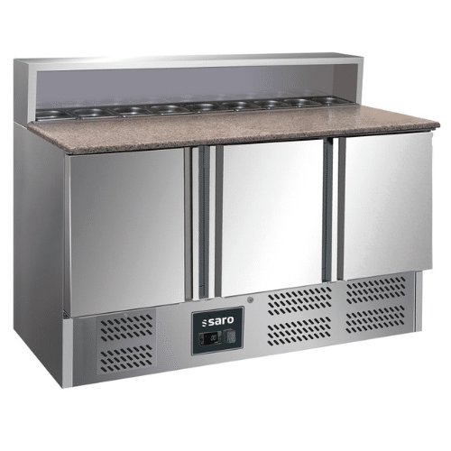 Pizzabenk granitt og kjølerenne | 8x1/6 GN | B1368xD700xH870-890/1090mm | SARO Germany | SARABE | 323-1051
