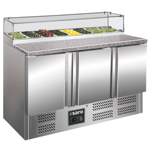 Pizzabenk granitt og kjølerenne | 8x1/6 GN | B1368xD700xH870-890/1090mm | SARO Germany | SARK0K | 323-1106