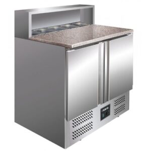 Saro Pizzatisch 2 Türen - Modell GIANNI PS 900 - B 903 x T 700 x H 870-890/1090 mm - 323-1005 - 323-1005