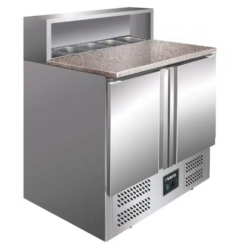 Saro Pizzatisch 2 Türen - Modell GIANNI PS 900 - B 903 x T 700 x H 870-890/1090 mm - 323-1005 - 323-1005