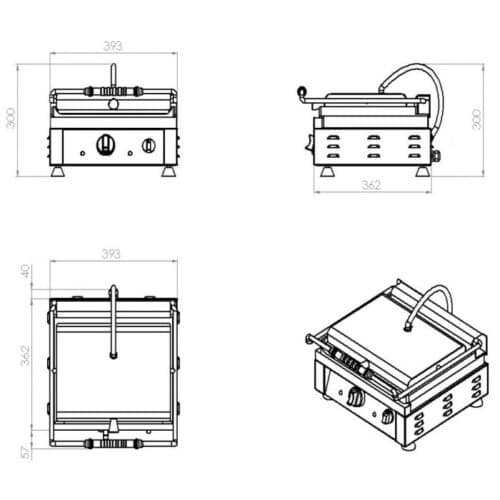 Kontaktgrill glatt 2,5 kW | Combisteel 7491.0015