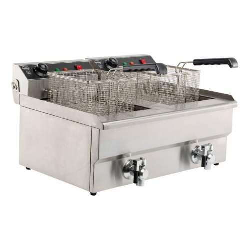Combisteel Gastro Elektro Tischfritteuse 2x8 Liter – 2x3.3 kW – mit Ablasshahn – 7455.1005 - 7455.1005