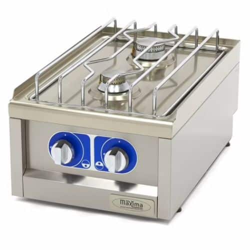 Gastro Kochfeld - 2 Brenner - Einzeleinheit - 60 cm Tief - Gas | Maxima 09391510