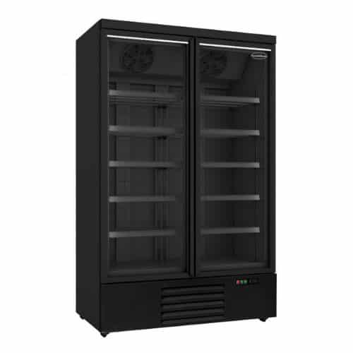 Tiefkühlschrank 2 Glastüren schwarz JDE-1000F BL | Combisteel 7455.2245