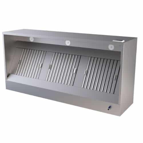 Wandmontierte Lüftungshaube + MOTOR | KASTENMODELL | B3000xD950xH520mm | Combisteel 7333.0785