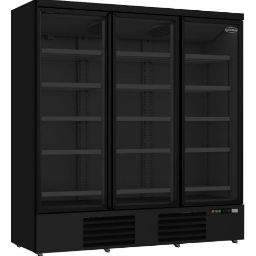 Combisteel Kühlschrank 3 Glastüren schwarz 1530 Liter Modell JDE-1530r BL