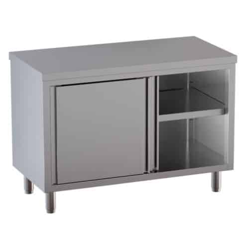 Edelstahl Arbeitsschrank ECO 12x6 ohne Aufkantung | GastroHero GH-ASS-ECO1260